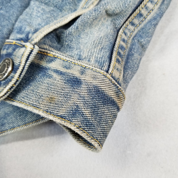 Old School Denim Jean Jacket Womens Size Small Blue Cotton 90s 80s Style - Picture 4 of 8